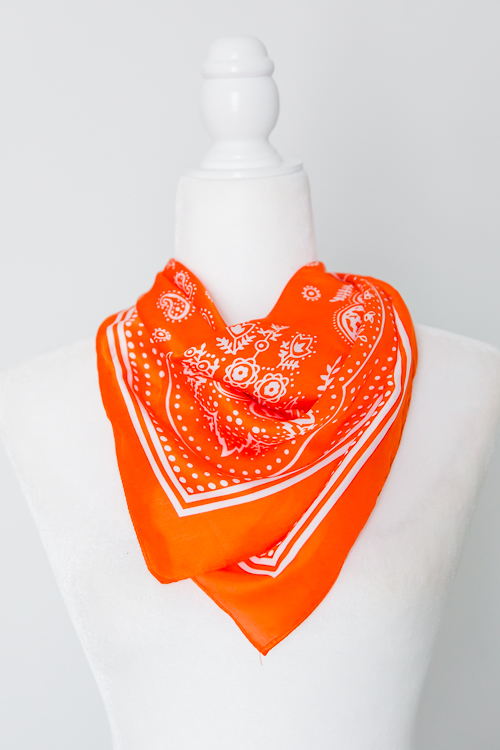 Swirl Pattern Scarf, Orange