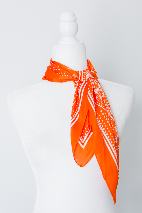 Swirl Pattern Scarf, Orange