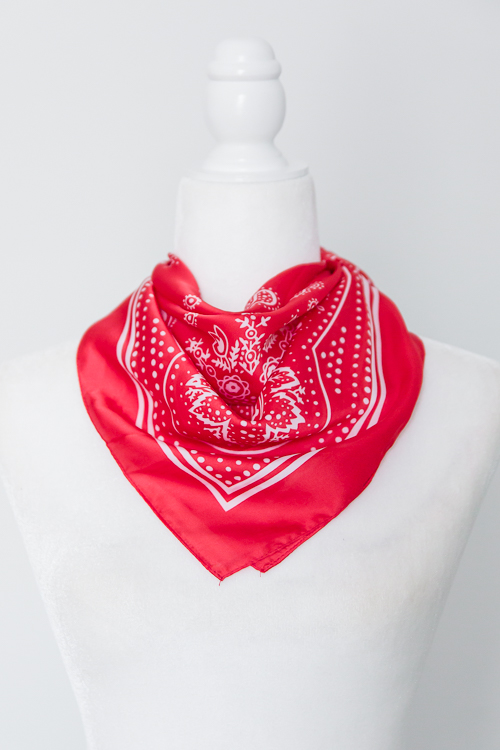 Swirl Pattern Scarf, Red