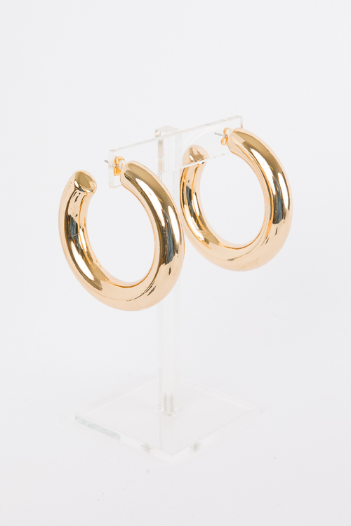 55mm Hollow Hoops, Gold