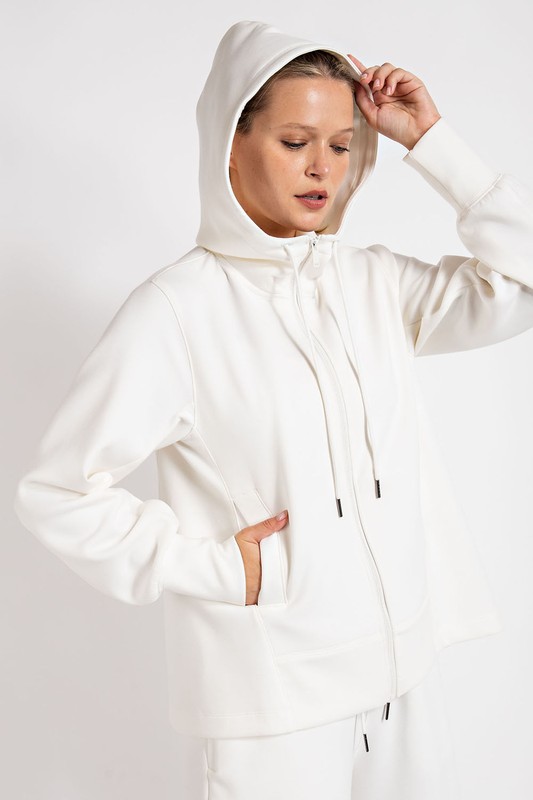 Rae Ponte Zip Jacket, Cream