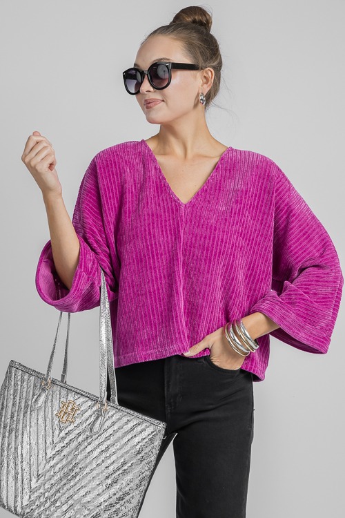 Textured Stretch Top, Magenta - 4K7A0005.jpg