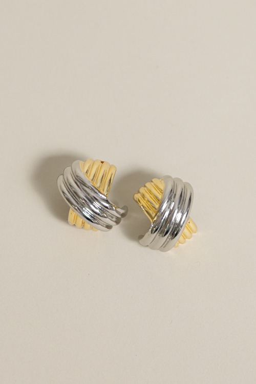Crossover Two-Tone Earrings