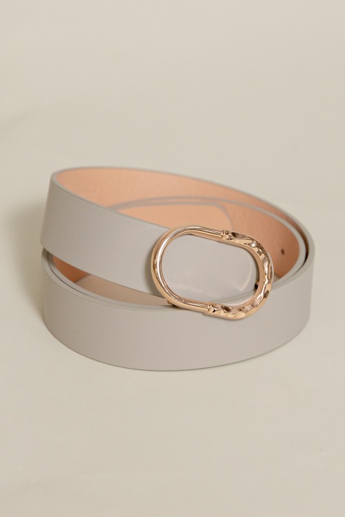 Half Hammered Buckle Belt, Gray