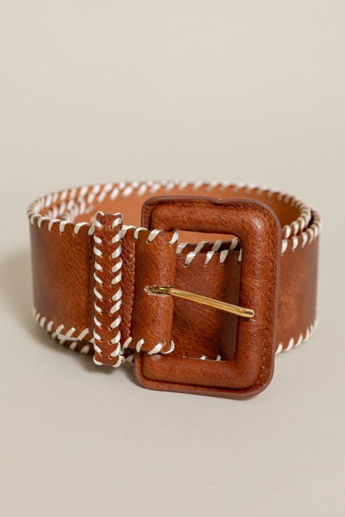 Whip Stitch Leather Belt