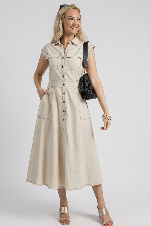 Contrast Stitching Linen Midi, - 4K7A0118.jpg