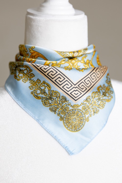 Greek Key & Floral Scarf, Blue - 4K7A0120.jpg