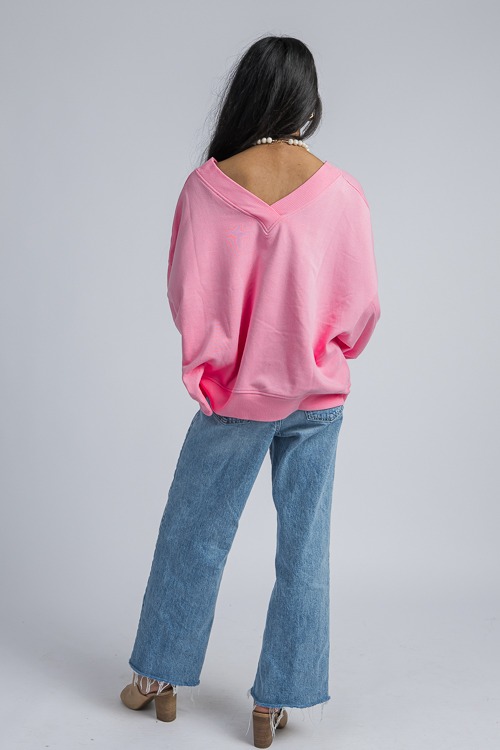 V-Neck Sweatshirt, Pink - 4K7A0121- (9).jpg