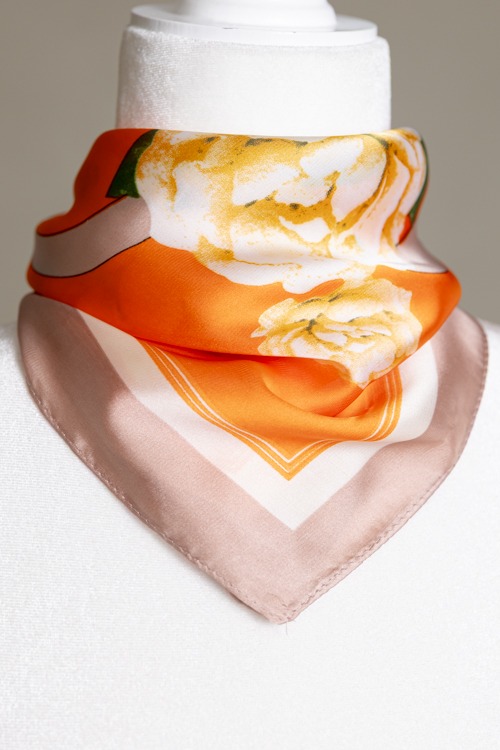 Floral Fever Scarf, Orange
