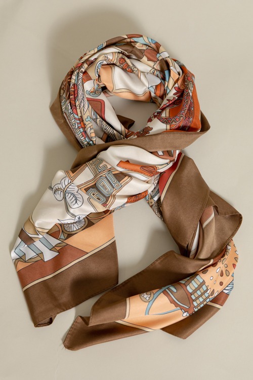 Montreal Silk Scarf, Brown