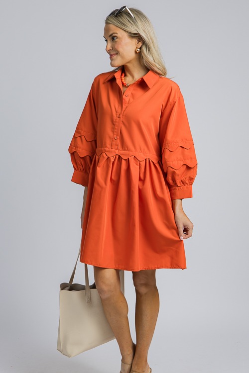 Scallop Detail Dress, Pumpkin - 4K7A0173.jpg