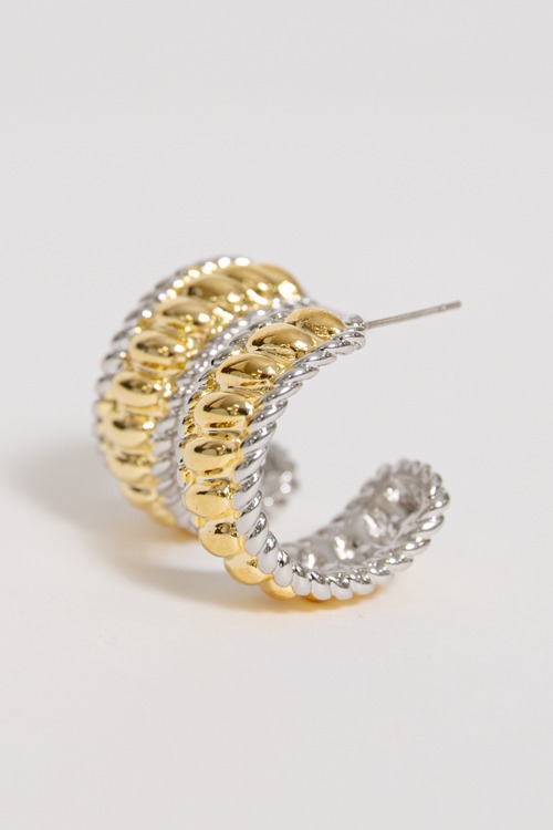 Cher Pleated Earring, Two-Tone - 4K7A0210.jpg