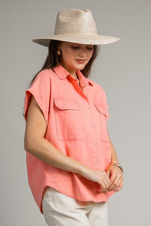Tara Linen Shirt, Coral - 4K7A0259- (4).jpg