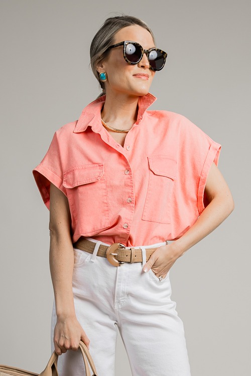 Tara Linen Shirt, Coral - 4K7A0259- (9).jpg
