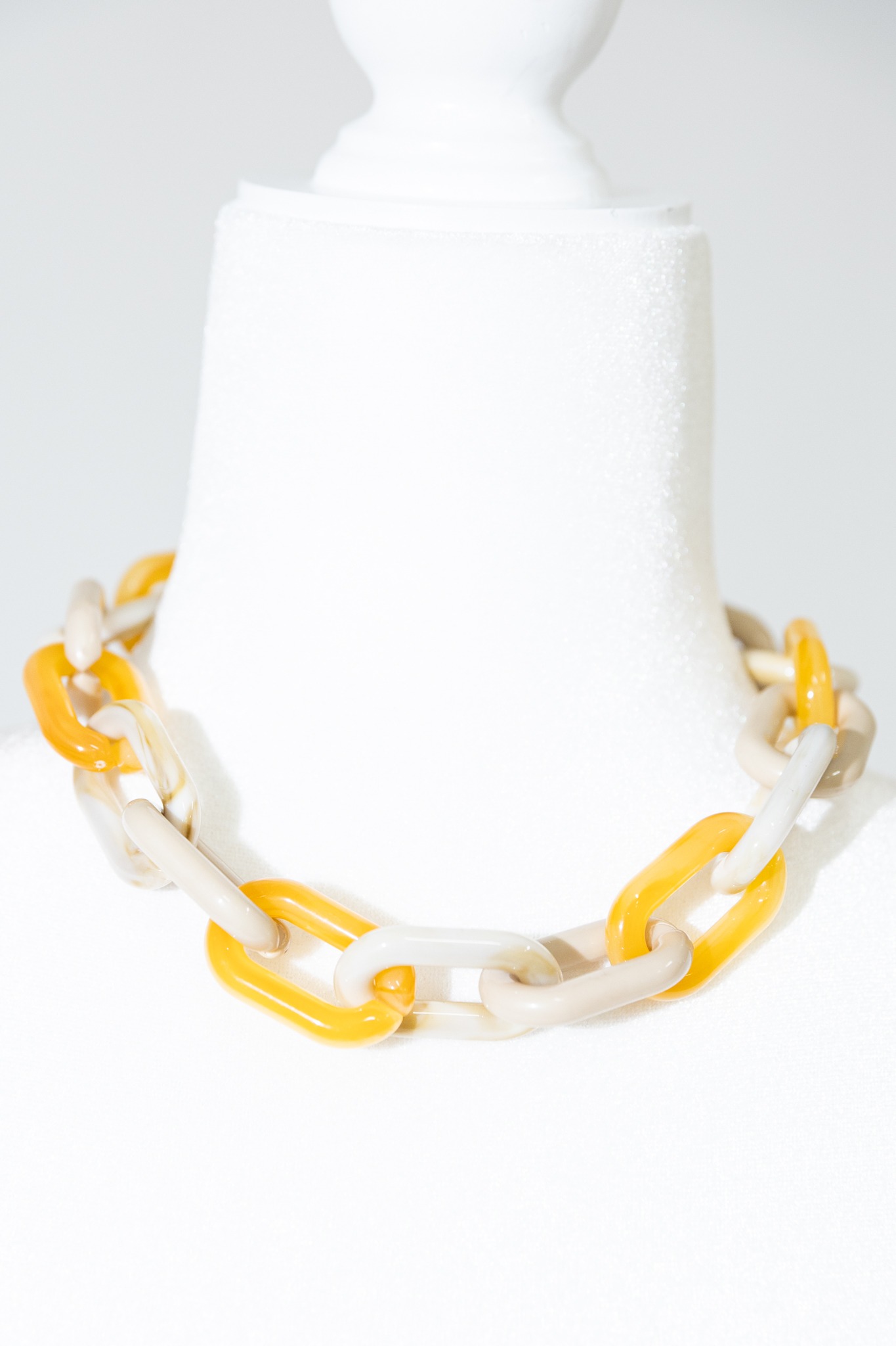 Angelina Acrylic Necklace, Beige