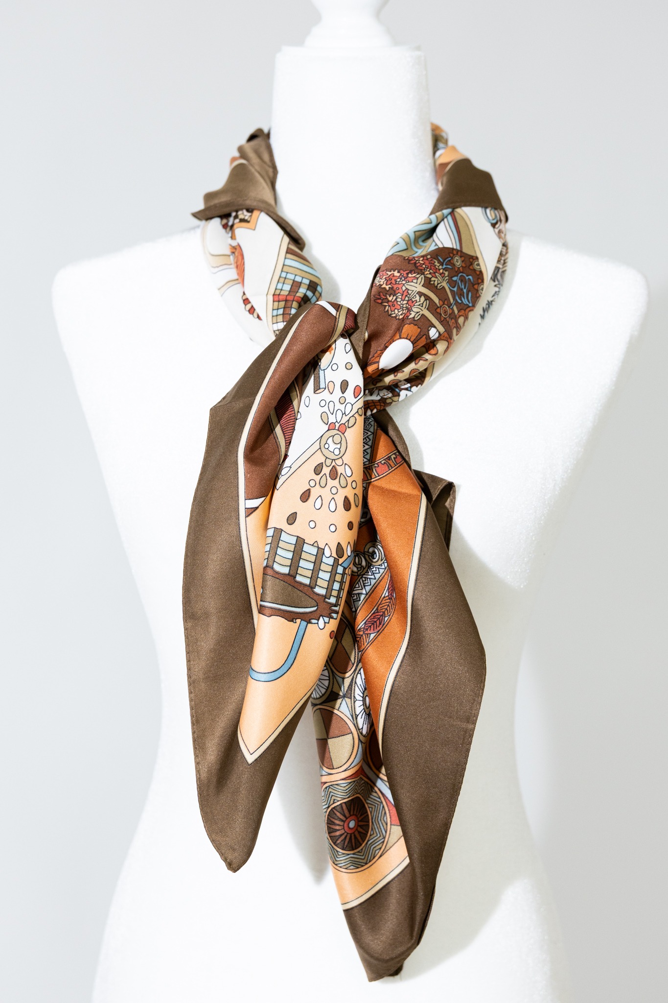 Ally Abstract Scarf, Brown