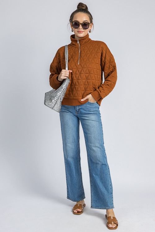 Sam Quilted Pullover, Toffee