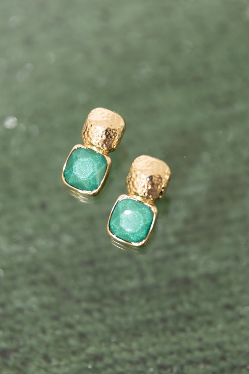 Gemma Stone Earring, Light Green