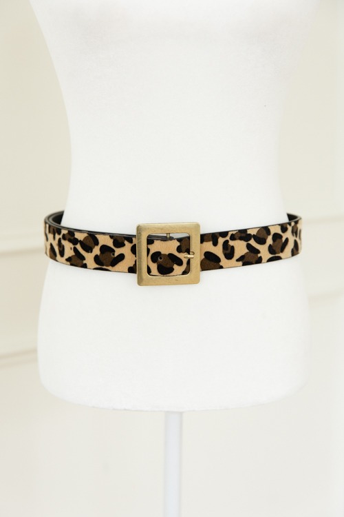 Classic Buckle Belt, Leopard