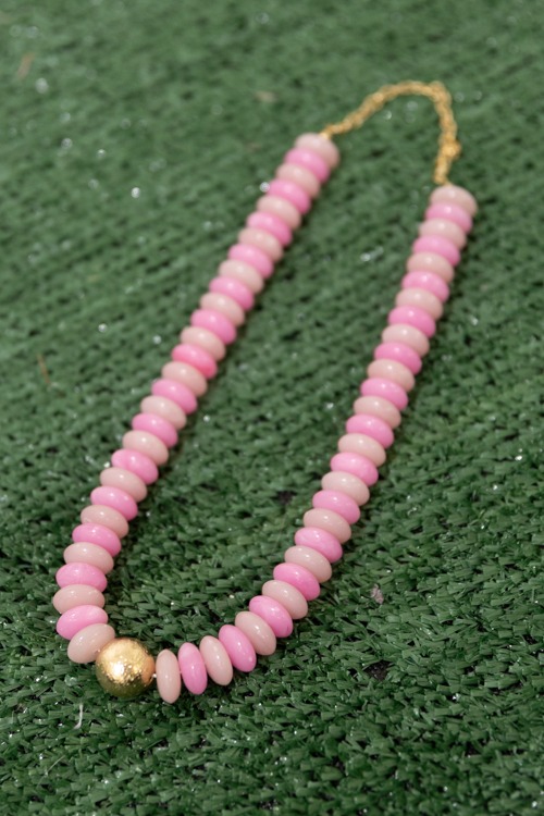 Rondelle Necklace, Pink