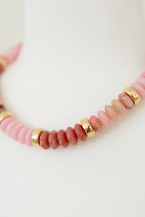 Cleo Beaded Necklace, Pink - 4K7A0403.jpg