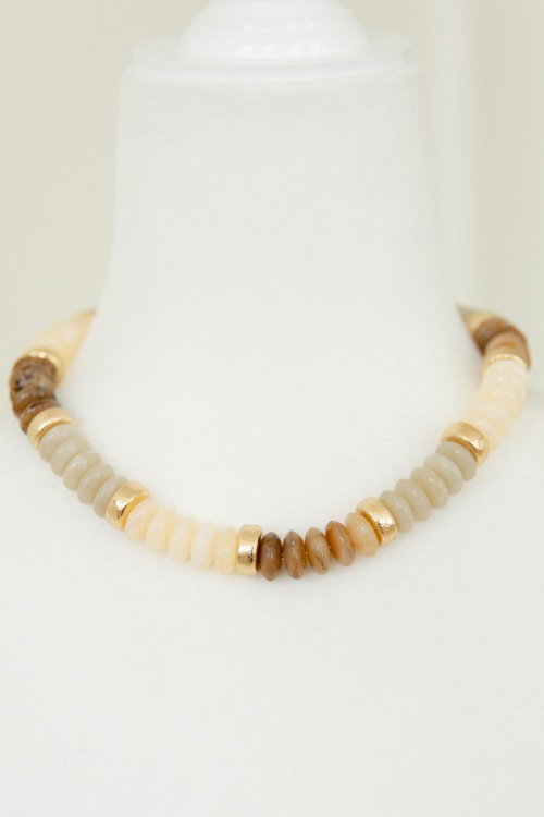 Cleo Beaded Necklace, Ivory - Accessories - The Blue Door Boutique