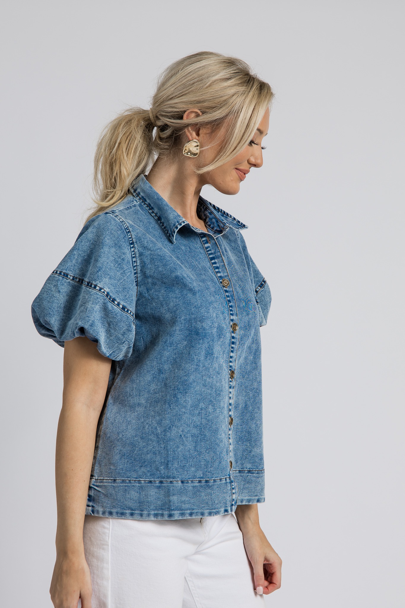 Puff Sleeve Denim Shirt - 4K7A0413.jpg