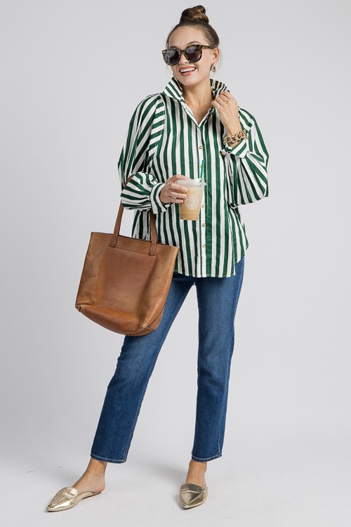 Donna Stripe Shirt, Hunter Green - 4K7A0455.jpg