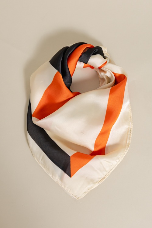 Grace Scarf, Black/Orange
