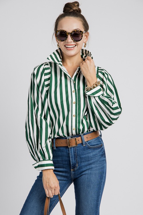 Donna Stripe Shirt, Hunter Green - 4K7A0473p.jpg