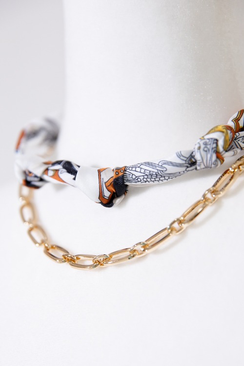 Samantha Scarf Necklace, Brown