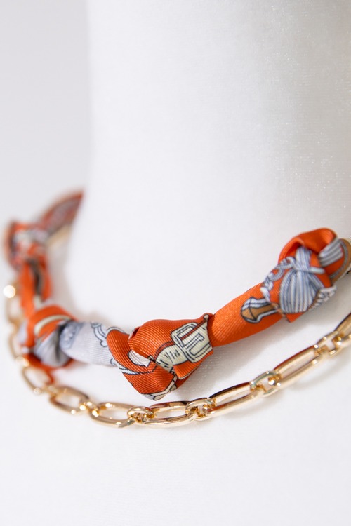 Samantha Scarf Necklace, Orange - 4K7A0497.jpg