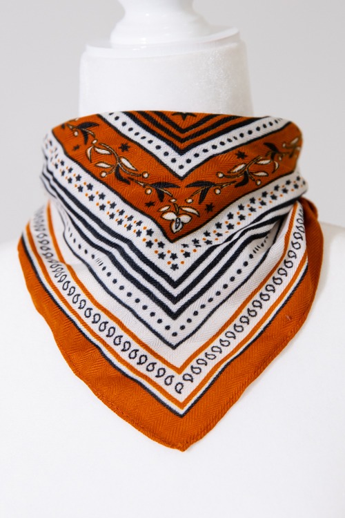 Retro Paisley Scarf, Orange