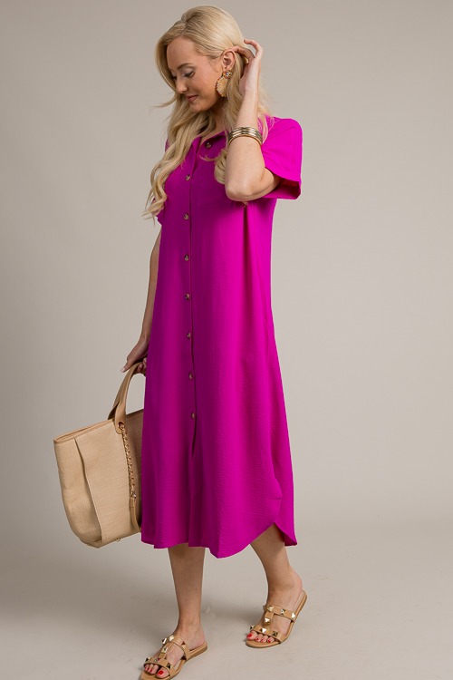 Shirt Dress Midi, Magenta - 4K7A0515.jpg