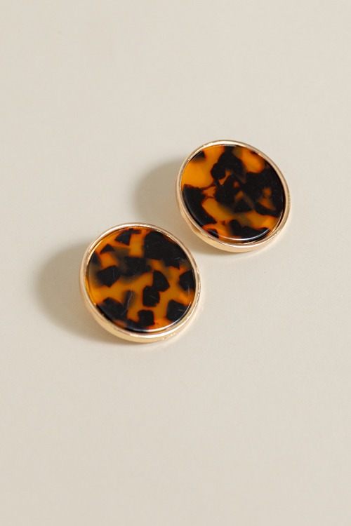 Acrylic Round Earring, Tortoise - 4K7A0554.jpg