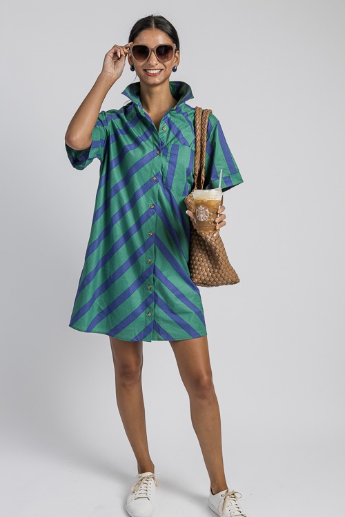 Mindy Stripe Shirt Dress, Green - 4K7A0594- (12).jpg