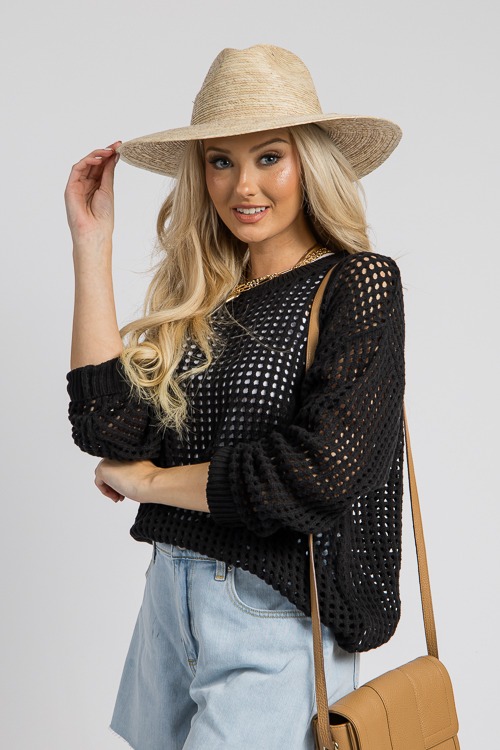 Solid Open Weave Sweater, Black - 4K7A0643.jpg