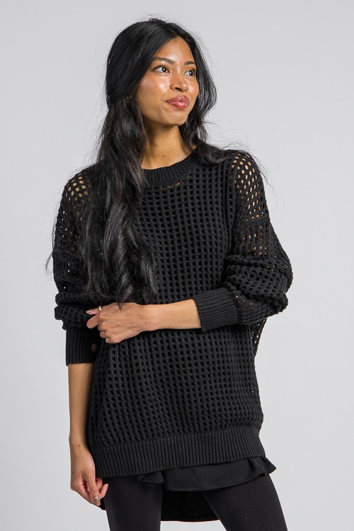 Solid Open Weave Sweater, Black - 4K7A0647.jpg