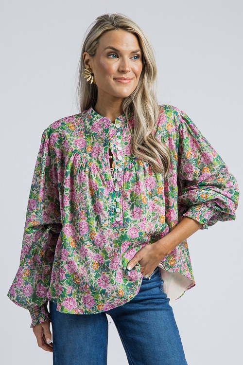 Kinsley Floral Top, Green/Pink - 4K7A0658.jpg