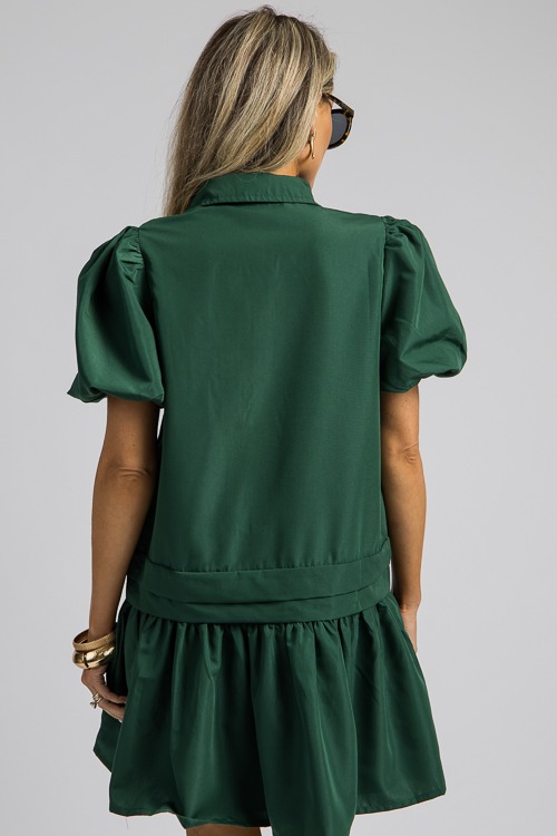 Pleat Detail Dress, Hunter Gree - 4K7A0755- (10).jpg