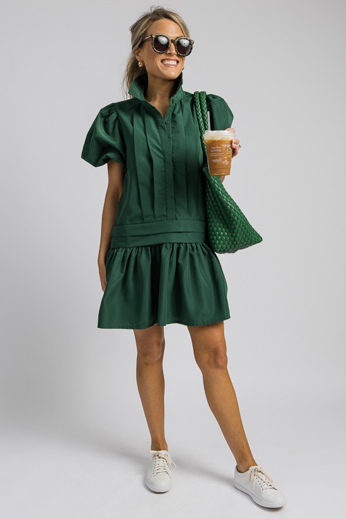 Pleat Detail Dress, Hunter Gree - 4K7A0756.jpg