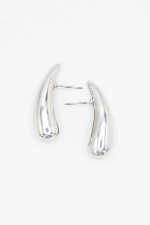 Thin Teardrop Earrings, Silver - 4K7A0968.jpg