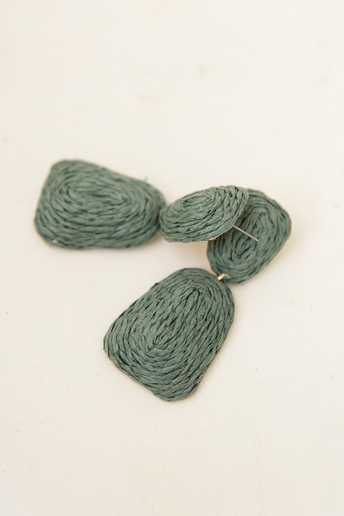 Raffia Trapezoid Earrings, Teal - 4K7A1001.jpg