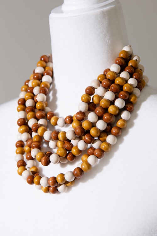 Stella Beaded Necklace, Lt. Multi