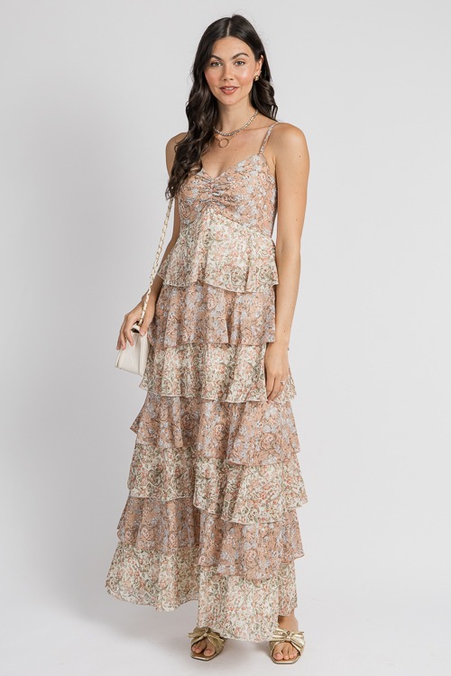 Mildred Floral Maxi, Clay Multi