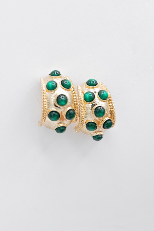 Dotted Bold Hoops, Green
