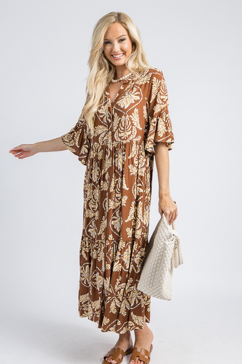 Rhodes Leaf Print Maxi, Coffee - 4K7A1193- (1).jpg