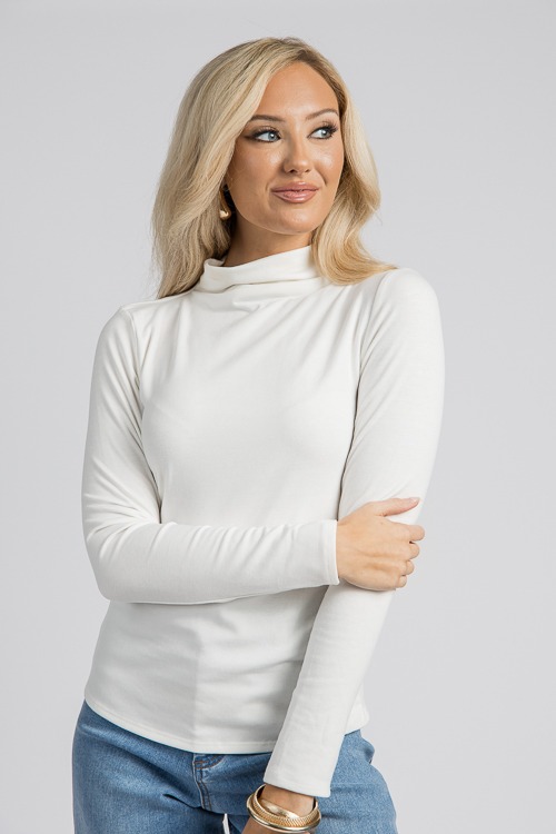 Ivory mock neck top online