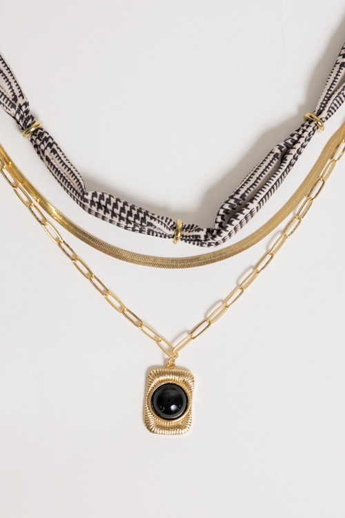 Layered Scarf Necklace, Gold/Black - 4K7A1211.jpg