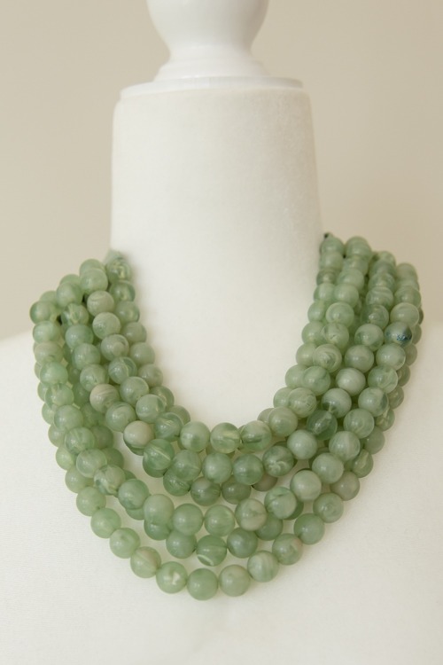 Bella Beaded Necklace, Green